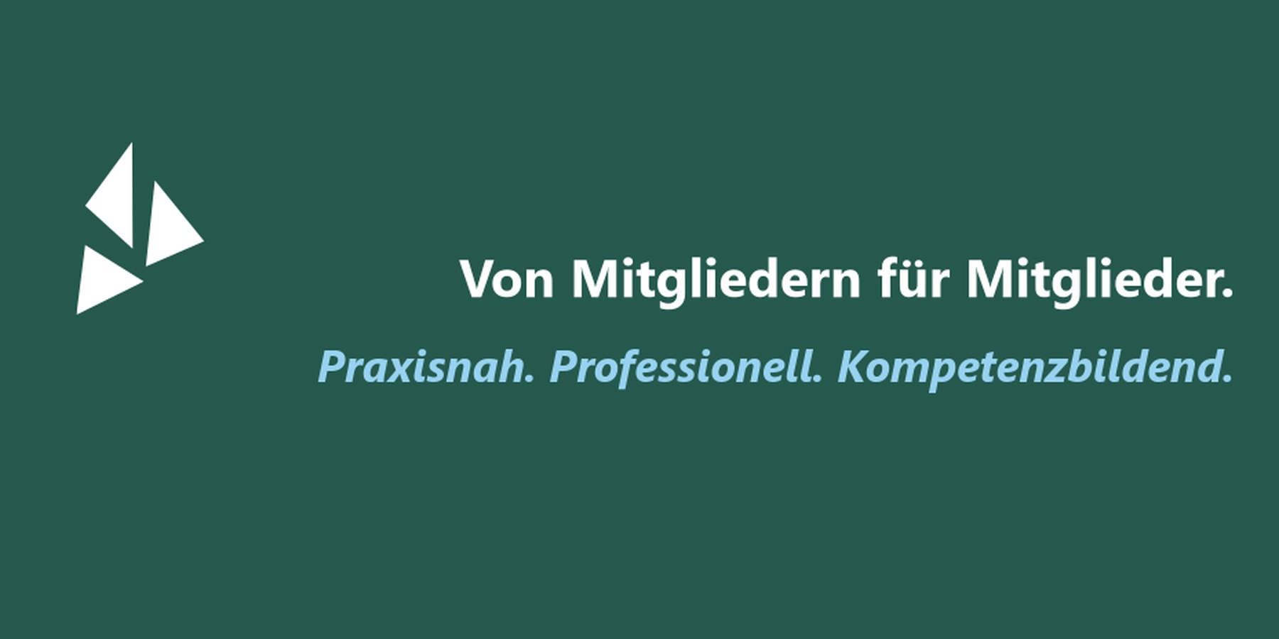 Webseitenheader mit Logo von Fortrama und dem Schriftzug "Von Mitgliedern für Mitglieder. Praxisnah. Professionell. Kompetenzbildend."